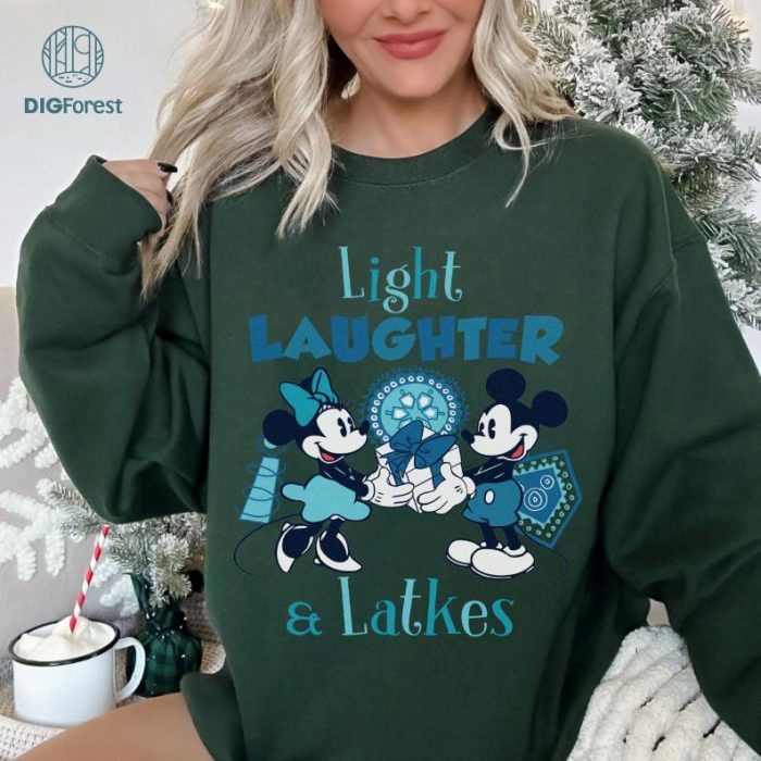 Disney Mickey & Minnie Happy Hanukkah PNG | Jewish Holiday Matching Family Shirt | Festival of Lights Digital Download