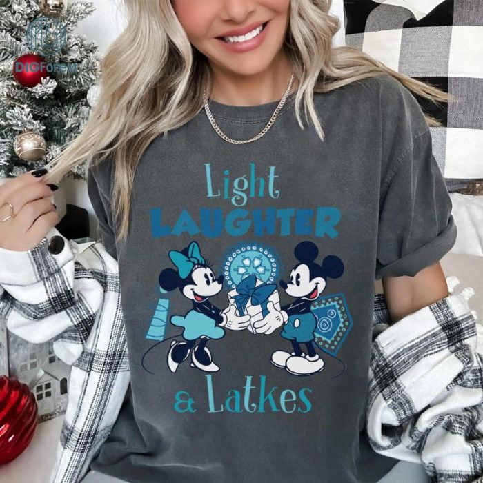 Disney Mickey & Minnie Happy Hanukkah PNG | Jewish Holiday Matching Family Shirt | Festival of Lights Digital Download