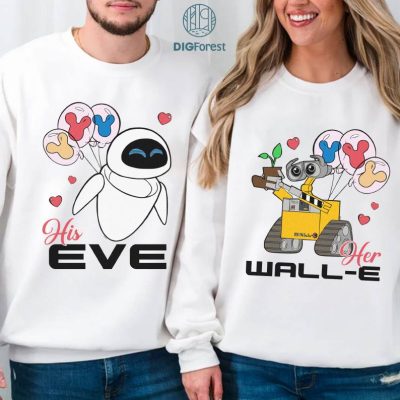 Disney Wall-E and Eve PNG, Disney Couples Bundle, Couple Matching Tee, T-shirt for Couple, Disney Matching Shirt, Wall E Disney Wall-E and Eve PNG, Disney Couples Bundle, Couple Matching Tee, T-shirt for Couple, Disney Matching Shirt, Wall E