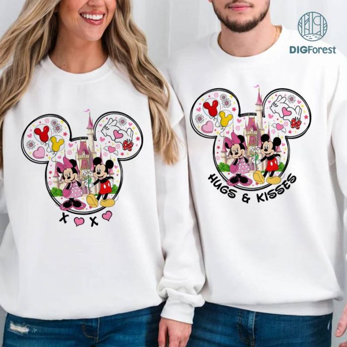Disney Mickey Minnie Valentines Couple Png, Disneyland Couple Valentine Shirts, Couples Anniversary Shirt, Valentines Day Matching Sweatshirt