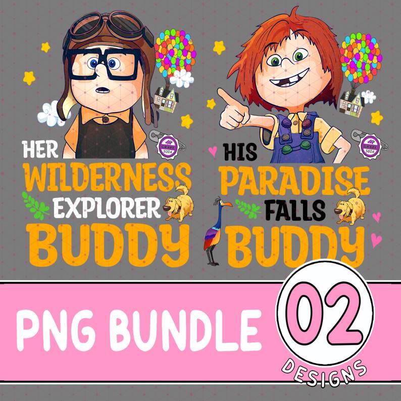Disney Up Movie Couple PNG | Carl And Ellie Bundle | His Carl Her Ellie Bundle | Couple PNG | Wifey and Hubby Tee