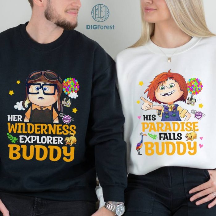 Disney Up Movie Couple PNG | Carl And Ellie Bundle | His Carl Her Ellie Bundle | Couple PNG | Wifey and Hubby Tee