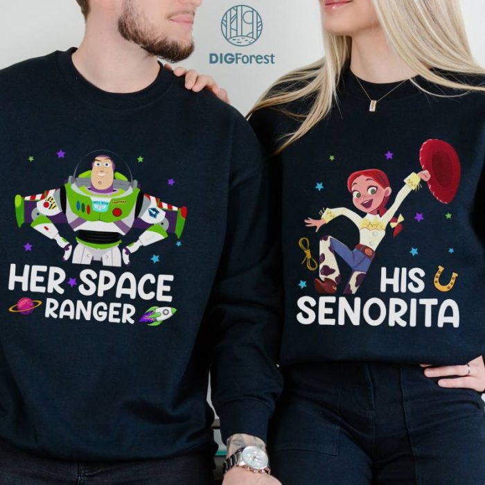 Disney Toy Story Couple Shirt, Her Space Ranger Shirt, His Senorita Shirt, Buzz Lightyear Couple Shirt, Pixar Couple Matching Shirt,Valentine Shirt