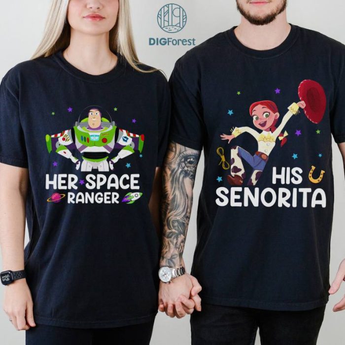 Disney Toy Story Couple Shirt, Her Space Ranger Shirt, His Senorita Shirt, Buzz Lightyear Couple Shirt, Pixar Couple Matching Shirt,Valentine Shirt