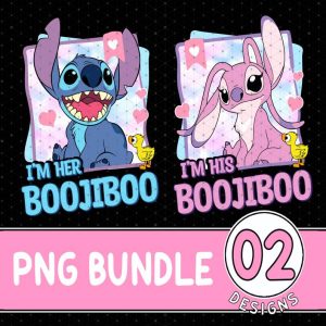 Disney Stitch Couple PNG | Stitch And Angel Bundle | I'm His Boojiboo PNG | Couple Shirt | Wifey and Hubby Tee