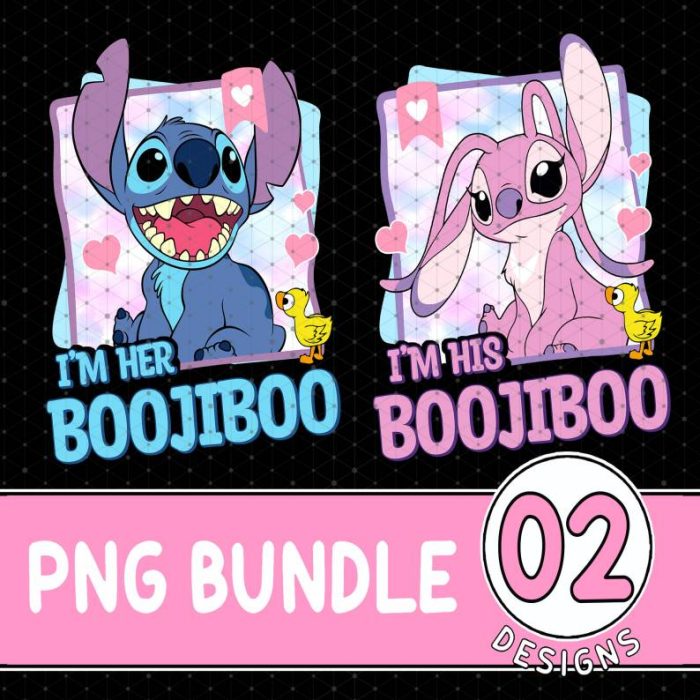 Disney Stitch Couple PNG | Stitch And Angel Bundle | I'm His Boojiboo PNG | Couple Shirt | Wifey and Hubby Tee