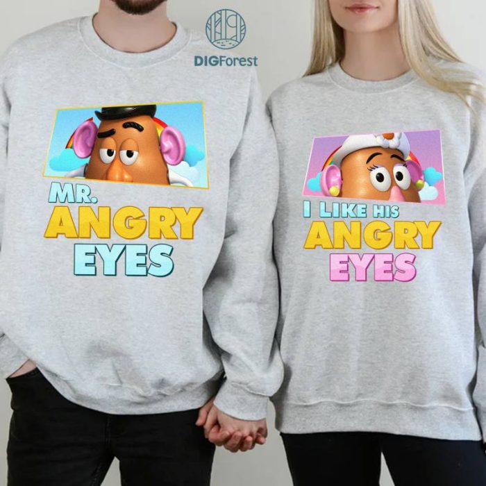 Disney Toy Story 4 Couple bundle, I Like His Angry Eyes, Mrs Potato Head PNG, Pixar Couples Bundle, Engagement Shirt, Honeymoon Matching T-Shirts