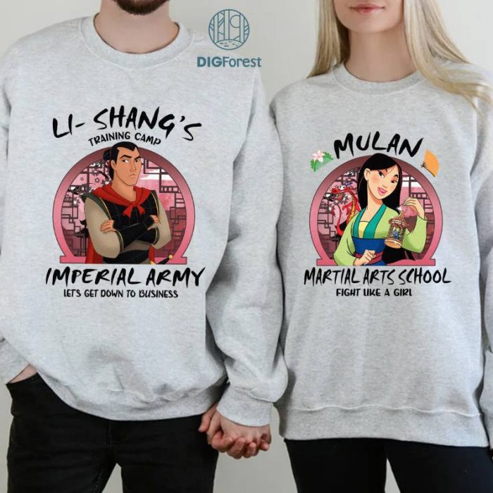 Disney Mulan Bundle, Fa Mulan Martial Arts School, Couple valentine PNG, Family valentine Bundle, Matching PNG, Mulan and Li Shang, Mulan Business