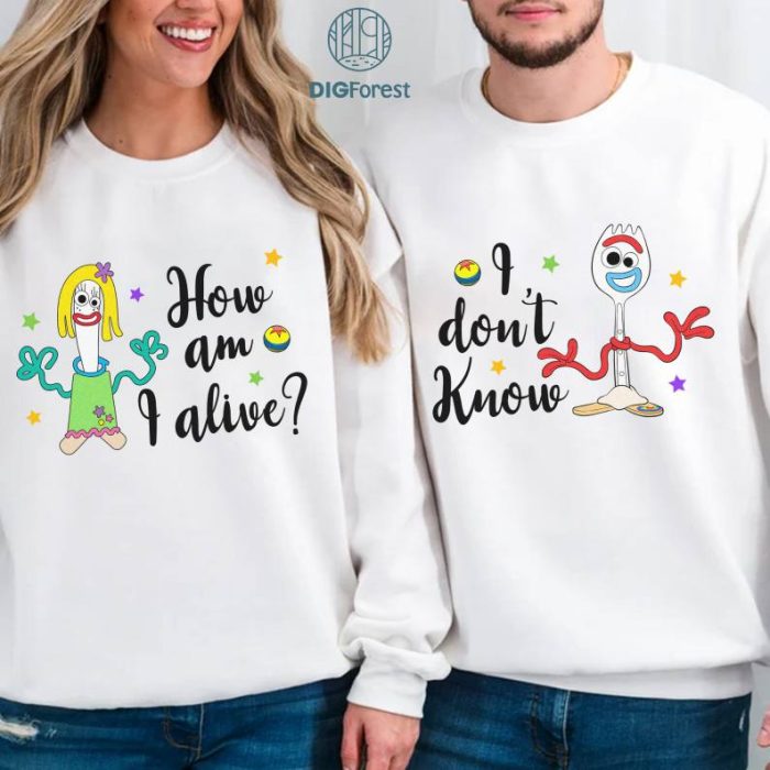 Disney Toy Story Knifey and Forky Bundle | Couple Matching Shirt | Toy Story Characters Valentine Day Png | Couples Shirt | Family and Friends Matching | Valentines Day Gift for Couple