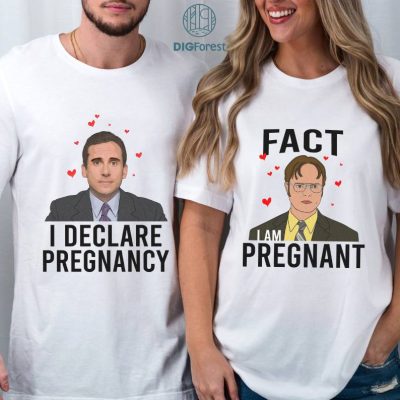 The Office Pregnancy PNG, I Declare Pregnancy I Am Pregnant Bundle, Pregnancy Announcement, Pregnancy Couple, New Mom New Dad Gift