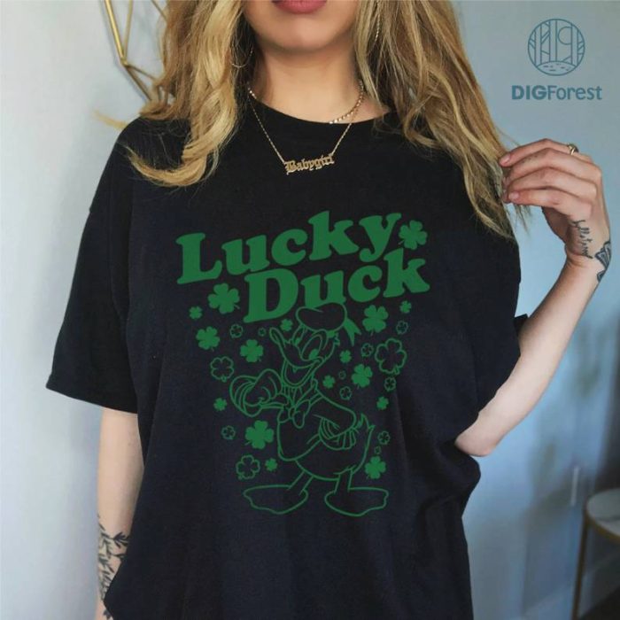 Disney Donald Duck St Patrick's Day Png | Donald Lucky Duck Shirt | Happy St Patricks Day Shirt | Donald Duck Lucky Irish Leaf Clover Shirt | Digital Download