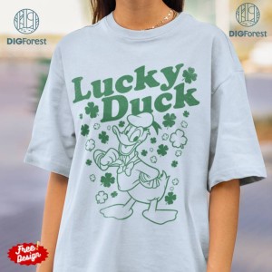 Disney Donald Duck St Patrick's Day Png | Donald Lucky Duck Shirt | Happy St Patricks Day Shirt | Donald Duck Lucky Irish Leaf Clover Shirt | Digital Download