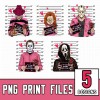 5 Valentine Horror Killers Download | Valentine Digital Print | Horror Valentine | Digital Design | Heart Printable | Digital Art