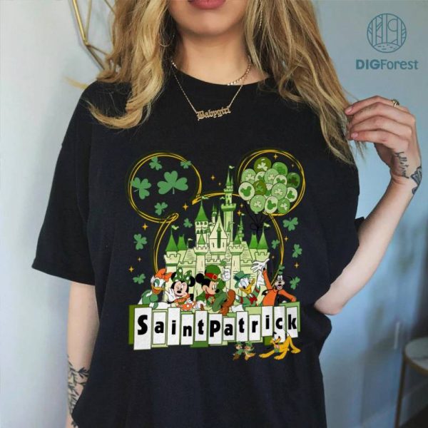 Disney Mickey and Friends St Patricks Day Png | Disneyland Mickey Irish Four Leaf Clover Shirt | Magic Kingdom WDW St Paddys Day Shirt