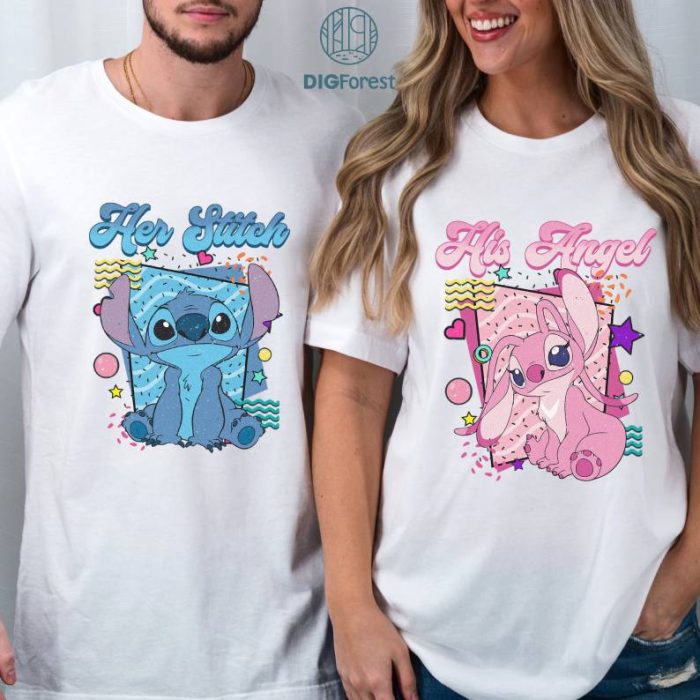 Disney Stitch and Angel Valentine Bundle | Stitch Valentine Day Png | Her Stitch Sweatshirt | Stitch Lovers Shirt | Stitch and Lilo Png | Gifts for Couple