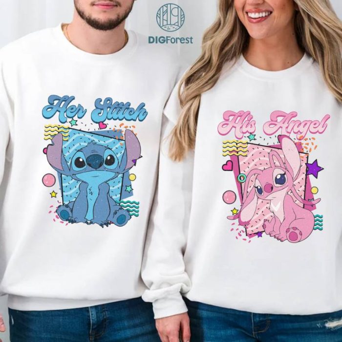 Disney Stitch and Angel Valentine Bundle | Stitch Valentine Day Png | Her Stitch Sweatshirt | Stitch Lovers Shirt | Stitch and Lilo Png | Gifts for Couple