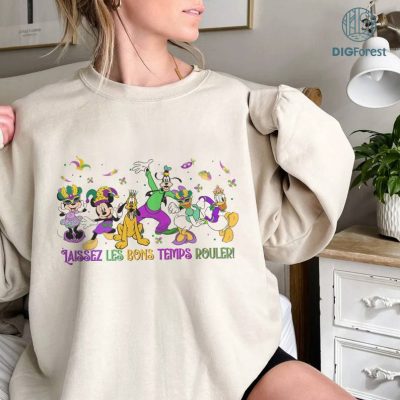 Retro Disney Mardi Gras 2024 PNG, Mickey and Friends Shirt, Disney Shirt, Epcot Mardi Gras, Mardi Gras Mickey, Disney Mardi Gras Family