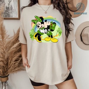 Disney Mickey And Minnie Happy St Patricks Day Png | Mickey Minnie Irish Four Leaf Clover Shirt | Magic Kingdom WDW St Paddys Day Shirt | Digital Download
