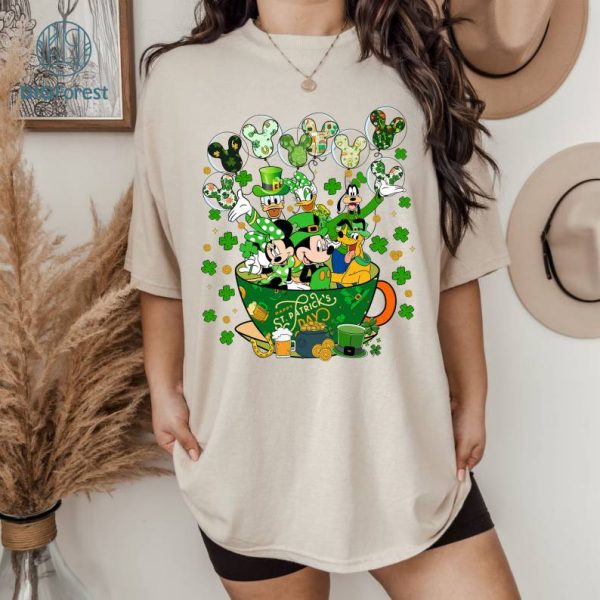 Disney Mickey Mouse And Friends Saint Patrick's Day Coffee Cup Png | Disneyland Mickey Leaf Clover Shirt | Magic Kingdom WDW St Paddys Day Shirt | Digital Download