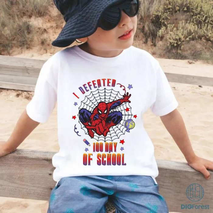 Spiderman 100 Days Of School PNG| Superhero 100 Day of School Shirt | Spiderman 100th Day Shirt | Avengers Back to School Shirt