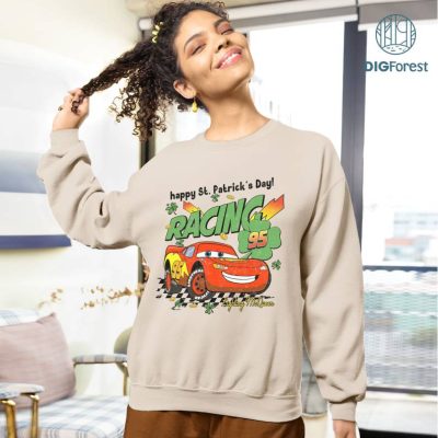 Disney Lightning Mcqueen 95 Racing Patricks Day Png | Disneyland Car Irish Four Leaf Clover Shirt | Magic Kingdom WDW St Paddys Day Shirt | Digital Download