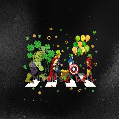 Avengers Walking Abbey Road St Patricks Day Shirt | Avengers Thor Iron Man Hulk Captain America Shirt | Marvel Avengers Paddys Day Shirt