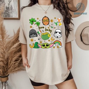 Starwars Happy Saint Patrick Day Png | Star Wars Shamrock Shirt | Darth Vader Patricks Day Shirt | Baby Yoda Lucky Vibes Shirt | Digital Download