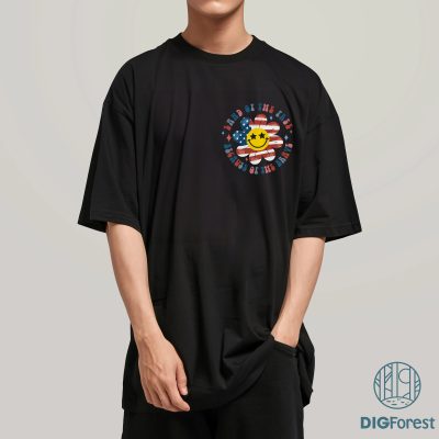 Land of the Free Because of the Brave Y2K Shirt - Retro Smiley 4th of July T-Shirt | Independence Day USA