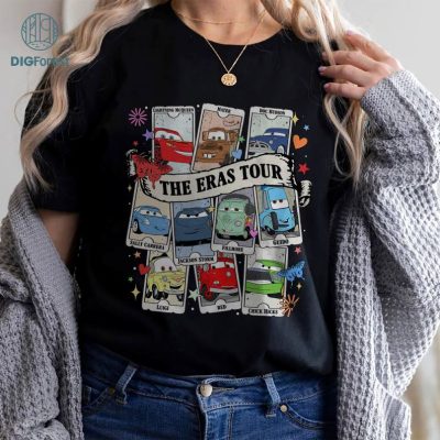 Disney Vintage Cars The Eras Tour Shirt | Cars Fan Movies Shirt | Cars Characters Tarot Cards Shirt | The Eras Tour Shirt | Lightning McQueen Shirt