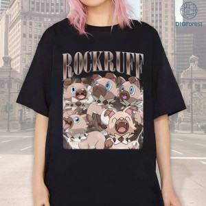 Rockruff Vintage 90s PNG | Rock Type Pkm Shirt | Puppy Pkm Sweatshirt | Rockruff Lovers Shirt |Pkm Characters Shirt |Family Matching Shirt