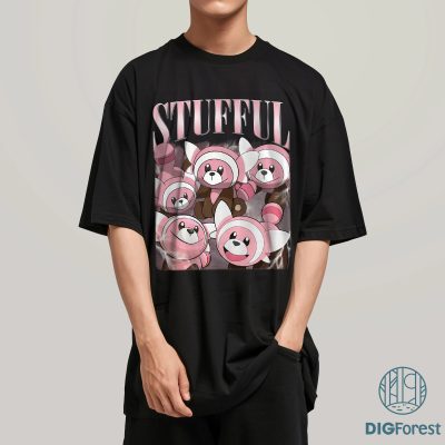 Vintage Stufful 90s Shirt – Fighting Type Pokémon Tee | Gen 7 Anime Japanese Shirt for Pokémon & Movie Fans