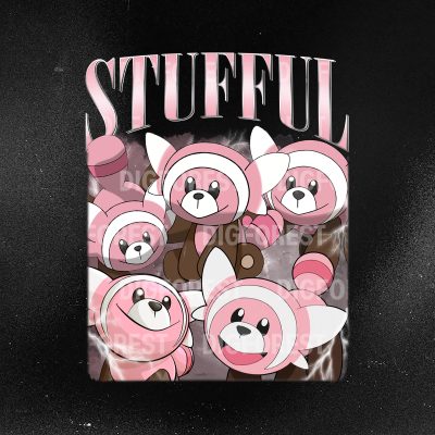 Vintage Stufful 90s Shirt – Fighting Type Pokémon Tee | Gen 7 Anime Japanese Shirt for Pokémon & Movie Fans