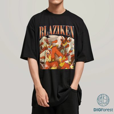 Blaziken Vintage 90s Shirt – Fire Type Blaze Pokémon Tee | Blaziken Lovers Family Sweatshirt