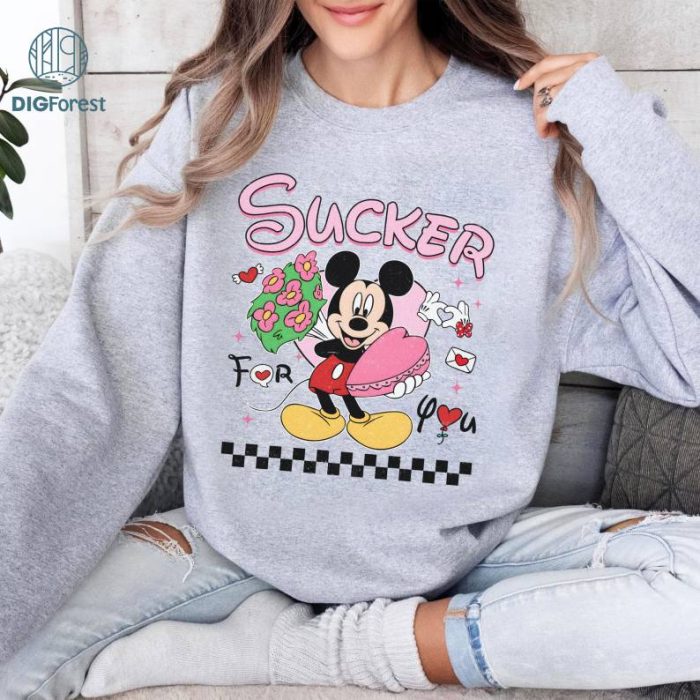 Disney Valentine Day Mickey Minnie Sucker For You Png | Mickey And friends Valentine Shirt | Valentine Couple Matching Disneyland Couple Shirts