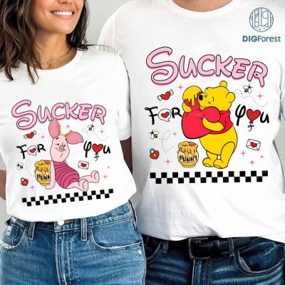 Disney Valentine’s Day Winnie the Pooh Bundle | Sucker For You Shirt | Pooh and Friends Valentine Shirt | Disneyland Couple Matching Shirts