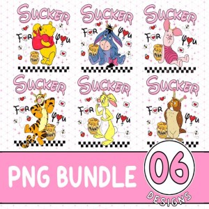 Disney Valentine Day Winnie The Pooh Sucker For You Png | Pooh And friends Valentine Shirt | Valentine Couple Matching Disneyland Couple Shirts