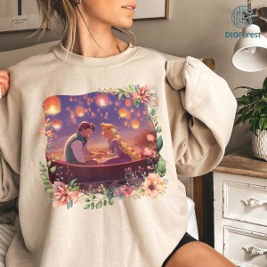 Disney Tangled Princess Rapunzel PNG | Disneyland Princess Shirt | Vintage Floral Princess Castle Shirt | Magic Kingdom Shirt | Girl Trip Shirt