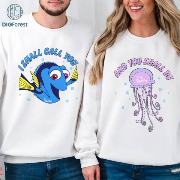 Disney Finding Nemo I Shall Call You Squishy Bundle | Dory and Jellyfish | Finding Dory Shirt | Disneyland Couples Shirt | Valentine Day Gift