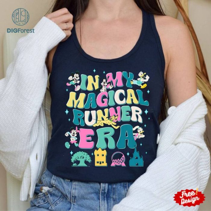 Disney Vintage In My Magical Runner Era PNG, Retro DisneyMagical Runner Era Mickey Minnie Disney Balloons Tee, Magic Kingdom Disney Family Vacation Gift