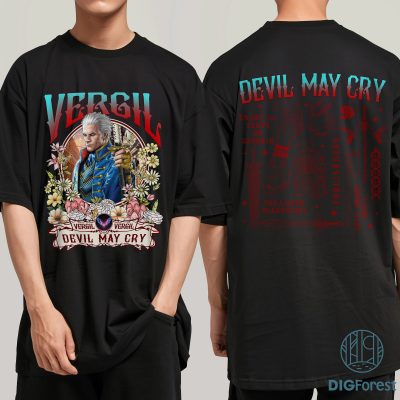 Vergil Devil May Cry Vintage Shirt | Oversized Retro Bootleg Tee | Unisex Vergil T-Shirt Gift for Men & Women