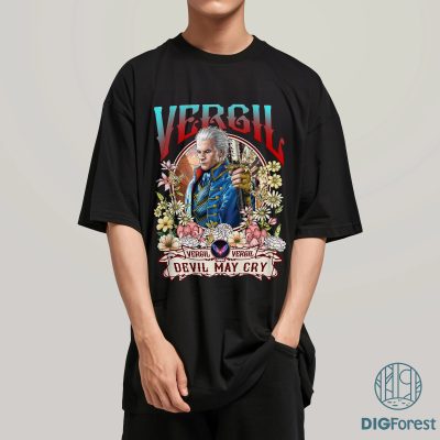 Vergil Devil May Cry Vintage Shirt | Oversized Retro Bootleg Tee | Unisex Vergil T-Shirt Gift for Men & Women