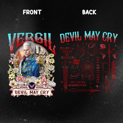 Vergil Devil May Cry Vintage Shirt | Oversized Retro Bootleg Tee | Unisex Vergil T-Shirt Gift for Men & Women