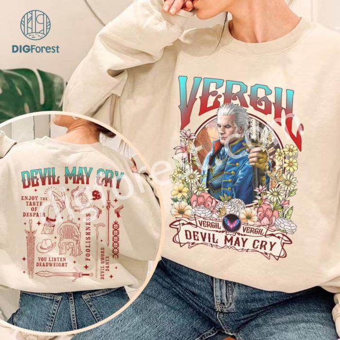 Vergil Devil May Cry Vintage Png, Vergil Oversized Shirt, Gift For Women And Man Unisex T-Shirt, Vintage Bootleg, Unisex Retro Tee