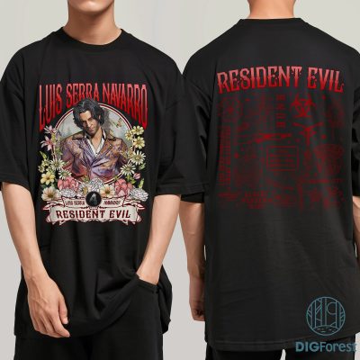 Luis Serra Navarro Resident Evil Shirt | Vintage Oversized T-Shirt & Sweatshirt | Unisex Gamer Gift for Men & Women