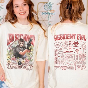 Leon Scott Kennedy Resident Evil 4 Png, Leon Kennedy Blue Version Vintage T-Shirt, Gift For Women and Man Unisex T-Shirt