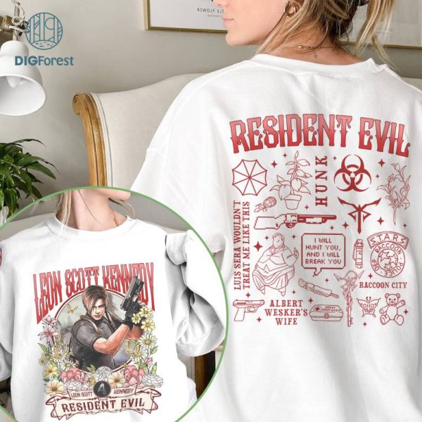 Leon Scott Kennedy Resident Evil 4 Png, Leon Kennedy Blue Version Vintage T-Shirt, Gift For Women and Man Unisex T-Shirt