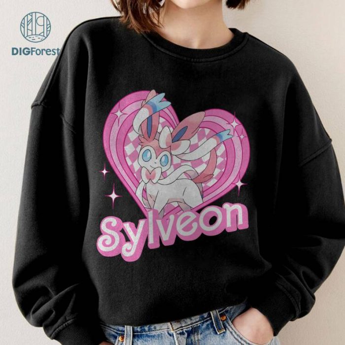 PKM Sylveon Pink Doll Heart Style PNG| Eevee Evolution Sylveon Shirt | Pocket Monsters Shirt | Anime Fan Shirt | Valentine Gitfs