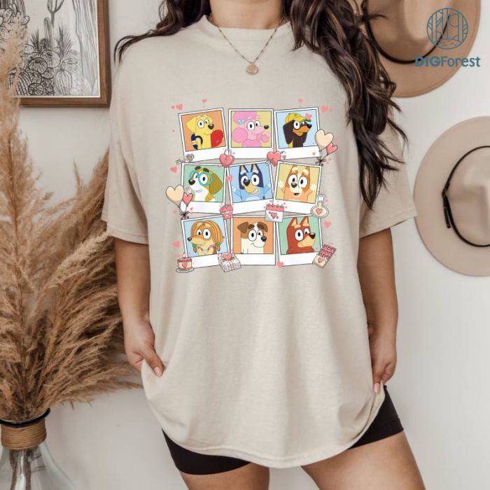 Blue Dog And Friends PNG| Bluey Happy Valentine Sweatshirt | Bluey Bingo Shirt | Bluey Kids | Heeler Family Shirt | Bluey Family Shirt