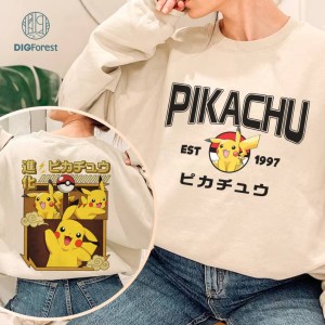 Pikachu Pokemon Png | Retro Eevee Pikachu Shirt | Bulbasaur Charmander Squirtle Shirt | Video Game Family Trip | Pokemon Kids Shirt Gifts