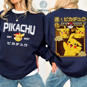 Pikachu Pokemon Png | Retro Eevee Pikachu Shirt | Bulbasaur Charmander Squirtle Shirt | Video Game Family Trip | Pokemon Kids Shirt Gifts